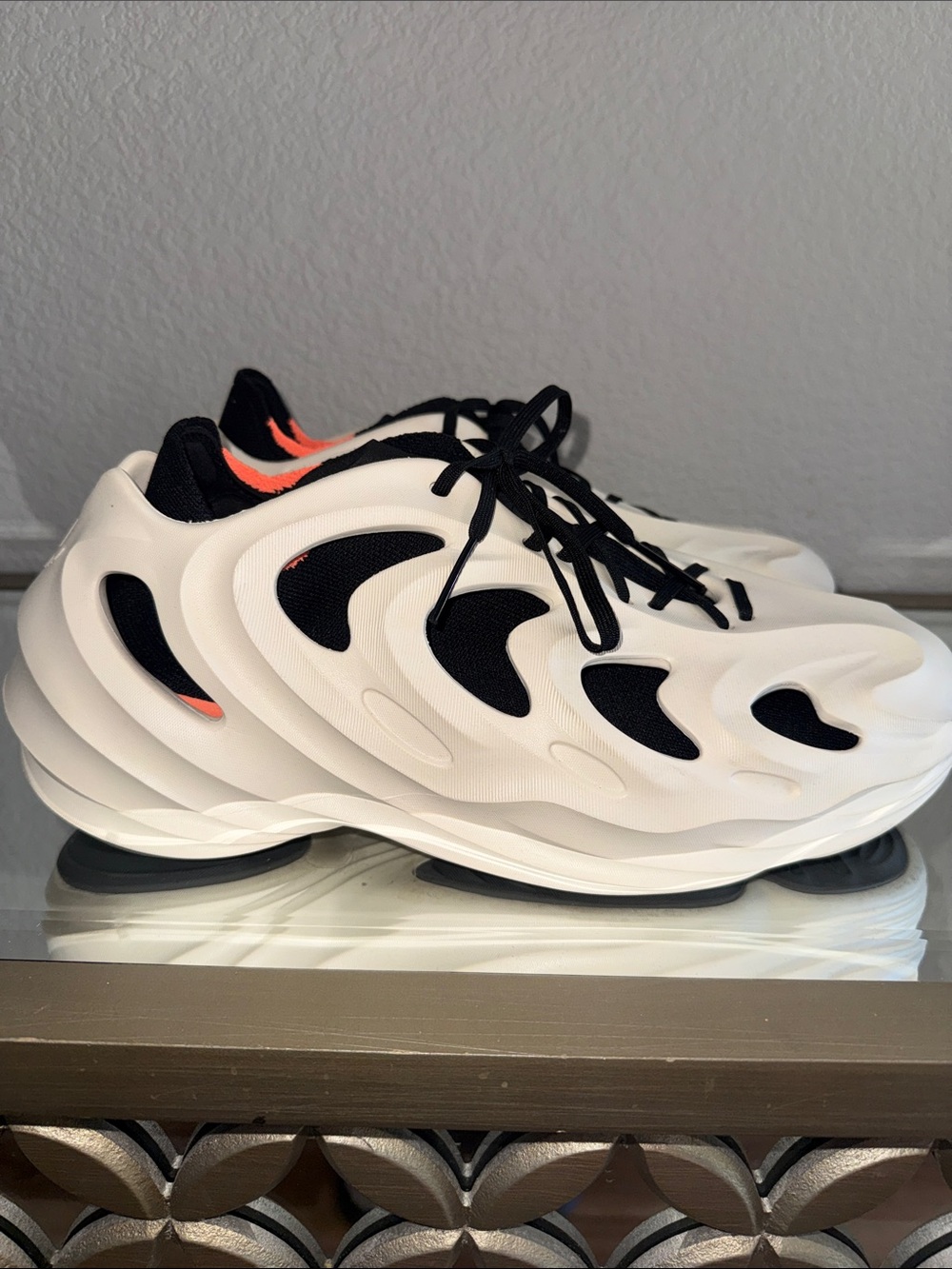 Adidas AdiFOM Q Wonder White Core Black Men’s Sneakers with Orange Accent